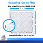 Filter King 19.5x19.5x1 Air Filter (MERV 8) (4-Pack) Dust & Allergy Control AC Furnace Filters, MADE IN USA, HVAC, Pleated, Electrostatic (Actual Size: 19.5 x 19.5 x .75)