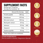Risabou 2 Bottles Hirudin Peptide 300mg, Nattokinase 150mg with Red Yeast Extract, Black Garlic Extract, Selenium, Vitamin E, Soybean Peptide 7 in 1 Formula丨120 Capsules
