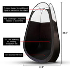 KobbTan Large Deluxe Spray Tan Tent – Pop Up Tent Portable Tanning Booth with Carry Case – Clear Window for Perfect Spray Tanning – Extraction Fan Opening – Easy Clean Spray Tan for Home & Salon