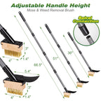 Walensee 66.5in Adjustable 3-in-1 Crack Weeder & Moss Remover Brush Tool