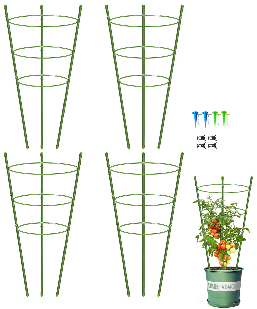 4 Pack Garden Plant Support Tomato Cage, Upgrade 24" Trellis for Climbing Plants, Plant Trellis Kits (24")