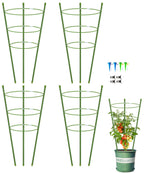 4 Pack Garden Plant Support Tomato Cage, Upgrade 24" Trellis for Climbing Plants, Plant Trellis Kits (24")