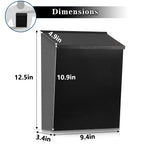KYODOLED Convenient and Durable Wall Mount Mailbox for Outside, Easy Installation, Ample Storage Space to Accommodate Standard-Sized Letter, Magazine, Check, Black, Drop Box for Home or Apartment