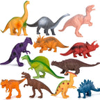 Kids Dinosaur Figures Toys, 12 Pcs Jumbo Plastic Dinosaur Toys for Kids 3-5, STEM Educational Realistic Dinosaurs Figurine Playset for Boys Girls Toddlers