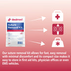 Dealmed Sterile Suture Removal Kit - Scissors, Forceps, Gauze, 10 Pack