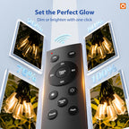 addlon 100FT LED Outdoor String Lights with Remote Waterproof Patio Lights with Shatterproof ST38 Replaceable Bulbs, Dimmable Outside Hanging Light Connectable for Porch, Backyard