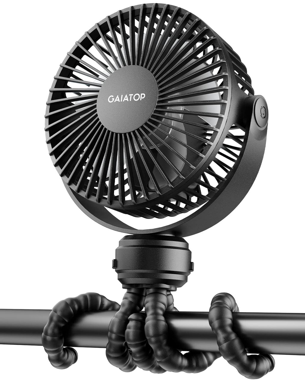 Gaiatop Mini Portable Stroller Fan, Small Clip on Fan 3 Speed Rechargeable
