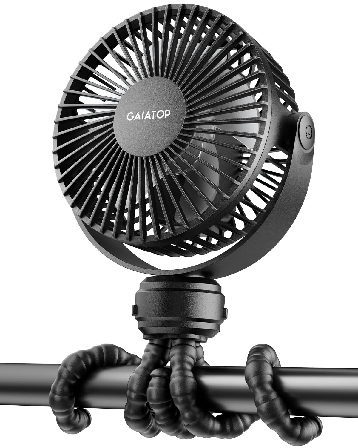 Gaiatop Mini Portable Stroller Fan, Small Clip on Fan 3 Speed Rechargeable