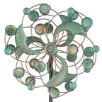 DREAMYSOUL Wind Spinner, Kinetic Wind Spinners Outdoor Metal, Garden Spinner for Yard Outside Patio Lawn Decor (Green & Cooper)