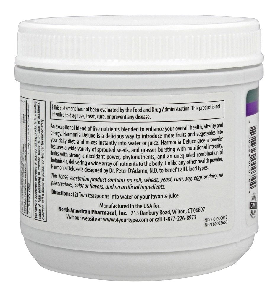 D'Adamo Personalized Nutrition Harmonia Deluxe, 7 Ounce