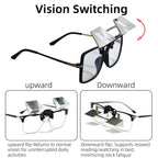 CHANGAR Clip on Lazy Glasses for Myopia People，Look Down Prism Glasses for Crocheting Knitting，Laying Down Reading Glasses in Bed Sofa，lazy Reading Glasses for Bedridden Lying Down Watching Reading