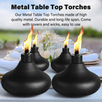 FAN-Torches 4 Pack Table Top Torches, 24.5oz Citronella Torches for Outside, Decorative Tabletop Lantern for Yard, Patio, Deck, Garden, Party, Landscape