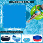 UJG 18 x 18 Ft Swimming Pool Ground Cloth Square Swimming Pool Liner Pad for Above Ground Swimming Pools Heavy Duty Pool Ground Mat Protector Pad Prevents Punctures Pool Tarp, Blue