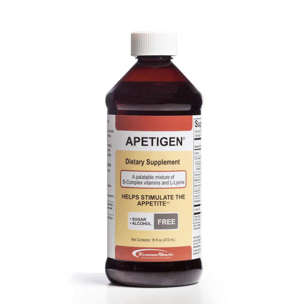 Apetigen Appetite Stimulant for Kids & Adults – Vitamin B-Complex with L-Lysine Liquid – Sugar Free Weight Gain Supplement for Picky Eaters – Caramel Flavor, 16oz
