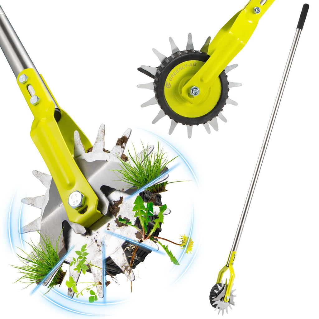 G GREENLY-AG 58-Inch Manual Edger Lawn Tool, Wheel Rotary Edger