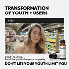 BIGVITA Youth+ | NAD+, Spermidine, and Ergothioneine Shots for Anti-Aging, Energy, Skin & Hair Health, Cognitive Support | Ready-to-Drink Supplement | Beauty from Within | Vegan, Made in USA