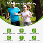 3D Pedometer for Walking, Simple Step Counter for Walking with Removable Clip and Lanyard, Accurate Pedometers for Steps, Step Tracker with Large Display for Men Women and Kids