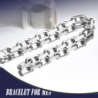 VNOX Link Chain Bracelets for Men - Cool Mens Bracelets Diamond-Cut Paperclip Solid Chain Bracelet Chunky Stainless Steel Jewelry Trendy Gifts for friend Teen (Silver, 8)