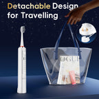 OILSAO Electric Toothbrush with Water Flosser Combo in One, Professional Flossing Toothbrush for Teeth Cleaning and Flossing, Plaque Removal, Rechargeable,5 Brush Modes & 3 Flossing Speeds,500ML,White