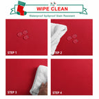 Hiasan Christmas Round Tablecloth 80 Inch - Waterproof Stain Resistant Spillproof Polyester Fabric Table Cloth for Dining Room Kitchen Party, Red