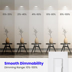 Feit Electric BR30 LED Light Bulbs, 100W Equivalent, Dimmable, E26 Standard Base, 80 CRI, 1400 Lumens, 3500K Neutral White, 120V, 10 Years Lifetime, Damp Rated, 6 Pack, 100BR30DM83510KLED/6