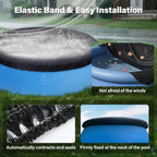 SAFANA 10ft Inflatable Pool Cover for Above Ground Pool [ Cover Diameter: 9.2ft ] Round Pool Cover for Inflatable Easy Set Pool [ Top Ring < 9.2ft ] with Elastic Band Swimming Pool Windproof Dustproof