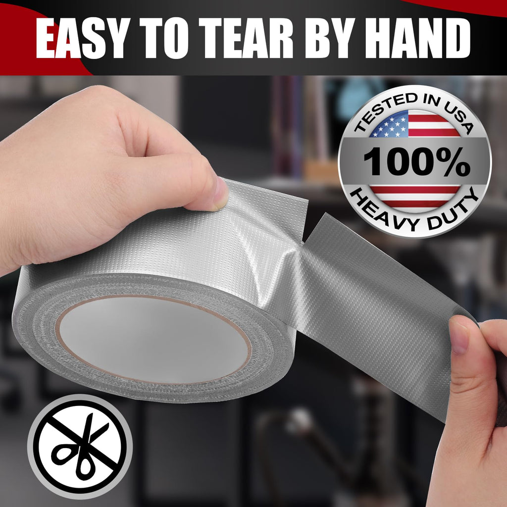Navona Heavy Duty Duct Tape 20 Pack, 2 Inch x 400 Yards Gray Waterproof Multipurpose Tape, Strong Adhesive No Residue, Easy Tear by Hand for Home & Outdoor Repairs