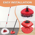 Fatmass 5 Pack Spin Mop Head Replacement for O Cedar EasyWring 1-Tank System,Include 4 Mop Replace Heads + 1 Upgrade Scrubber Brush, 100% Microfiber Mop Refills Deep Cleaning Machine Washable