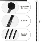 POSEOFFR 12 Inch Heavy Duty Landscape Stakes, 15 Pack Metal Spiral Artificial Turf Nails with Black Anti Rust Coating, for Paver Edging, Weed Barrier, Lawn