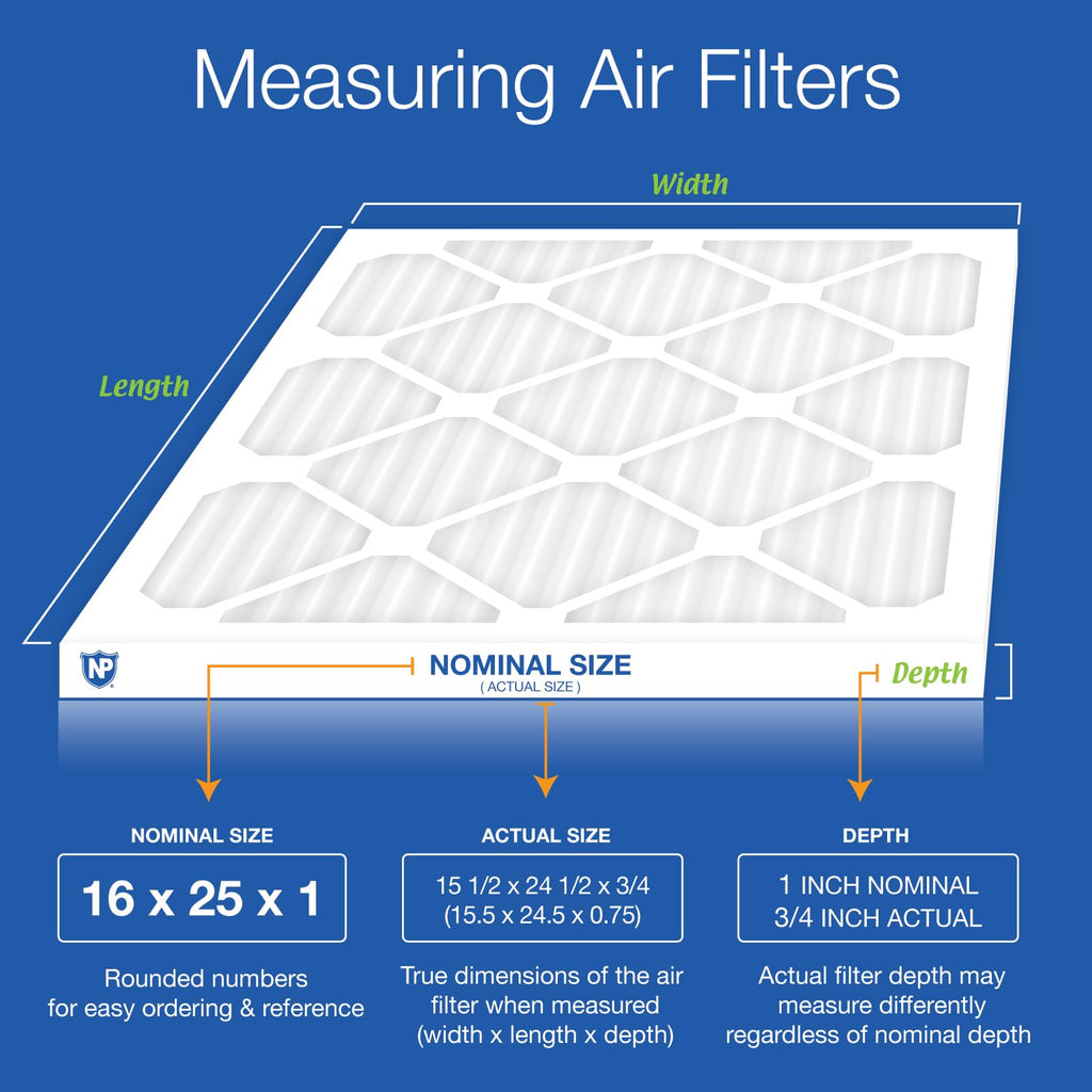 Nordic Pure 16x25x1 Pleated MERV 12 Air Filters 6 Pack