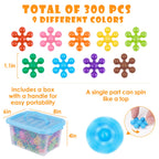NiToy Building Blocks Educational Toy - 300PCS Snowflake Stem Construction Set for Kids 3+, Safe Non-Toxic Storage Case, Learning Gifts for Boys Girls, Multi-Color