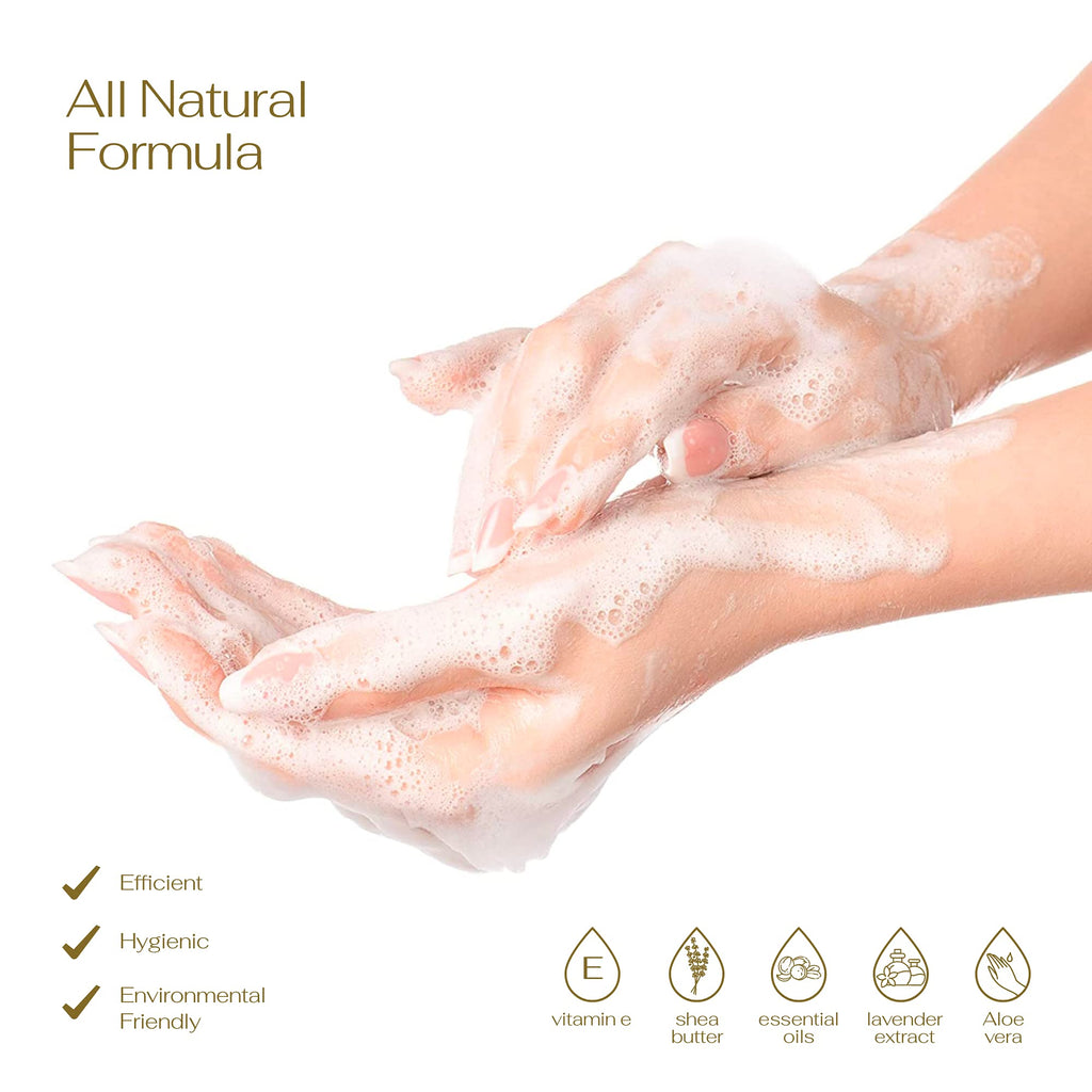 Foaming Hand Soap Pump - 5-PK - Moisturizing Hand Soap Foam with Aloe Vera & Essential Oils - Alcohol-Free Hand Wash in Citrus Blend, Lemon, Orange, Lime, Grapefruit Fragrances for Kitchen & Bathroom