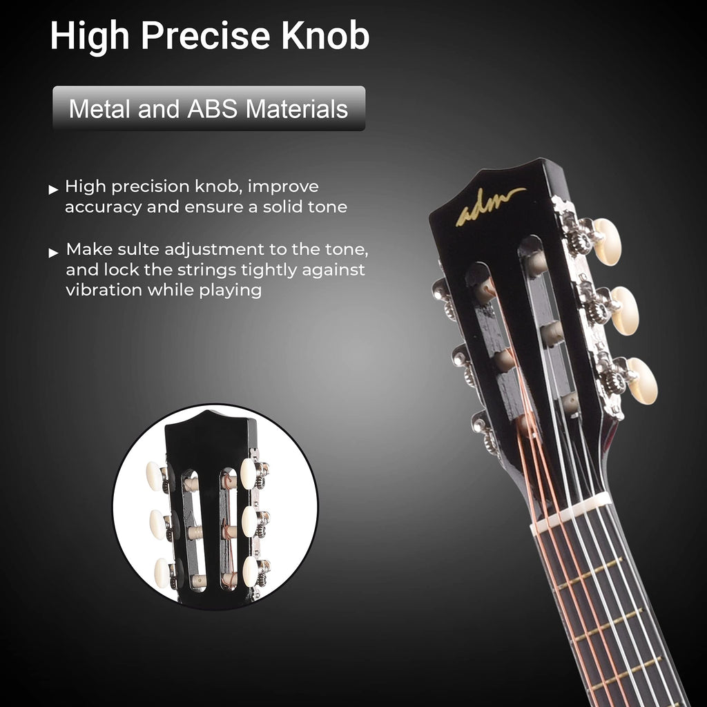 ADM Beginner Acoustic Classical Guitar Nylon Strings Wooden Guitar Bundle Kit for Kid Boy Girl Student Youth Guitarra Online Lessons with Starter Accessories (30 Inch, Geen)