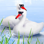 Deekin Swan Decoy Pool Float, 2 Pcs, Goose Decoy for Pond Garden, White