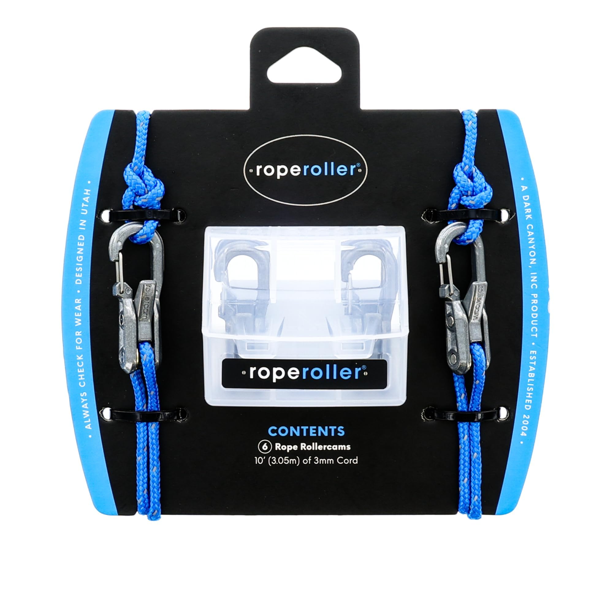 Roperoller The Original Rope Tightening Tool & Tensioner 6-Pack with Rollercam Technology – Heavy-Duty Tie Down for Outdoors, Tarps, Boating & Camping Gear – Includes Reflective Cord & Carry Case