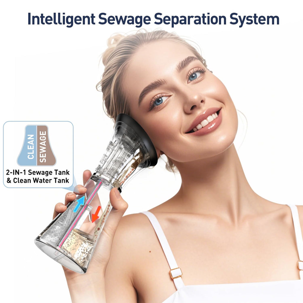 Electric Ear Wax Removal System, Water Powered Ear Cleaning Tool with Irrigation Flusher, 6 Tips, 4 Pressure Settings - Safe & Effective for Ear Wax Buildup Flushing and Cleaning
