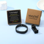 VULETO Fathers Day Gift for Husband from Wife, To My Husband Stainless Steel American Flag Watch Link Bracelet Birthday Anniversary Military Unique Valentines Christmas Jewelry Gifts Presents for Him Men Male Love
