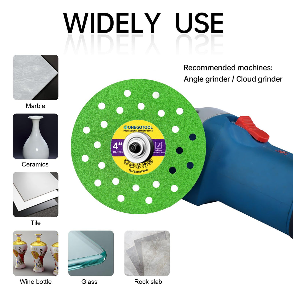 ONEGOTOOL 4 inch Tile Cutter Diamond Saw Blade for Angle Grinder Porcelain Ceramic Glass Marble Cutting Tools Grinding disc (3pcs)