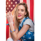 FAERLIIRY American Flag Bracelets Glitter Jelly Bangles Bracelets 4th of July Patriotic Bracelets for Women USA Red White Blue Bracelets Independence Day Jewelry Gifts (Patriotic-6PCS)