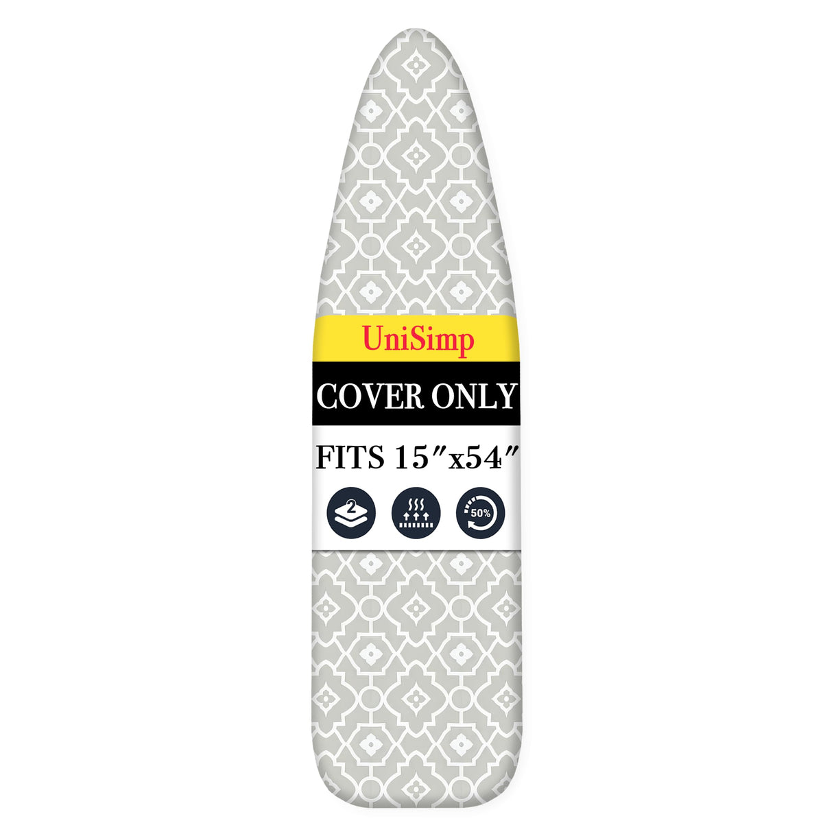 UniSimp Ironing Board Cover and Pad, Standard Size 15x54, Geometric