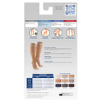 Truform Sheer Compression Stockings, 15-20 mmHg, Women's Knee High Length, Open Toe, 20 Denier, Navy, 2X-Large