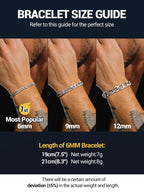 PROSTEEL Silver Bracelets for Men, Figaro Link, 7.5", 6mm
