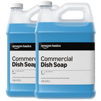 Amazon Basics Commercial Liquid Dish Soap, Long-Lasting Suds, Concentrated Formula, 1 Gallon, Pack of 2