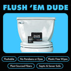 DUDE Wipes On-The-Go Unscented Travel Wipes - 2 Pack, 60 Count (Individually Wrapped) - Extra-Large Adult Flushable Wipes for Sensitive Skin - Infused with Vitamin E & Aloe - Septic and Sewer Safe