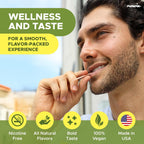 Mullein Pix, Extra Thick Flavored Toothpicks Infused with Mullein Leaf, Natural Quit Smoking Alternative, Lung Cleanse Support, Nicotine Free, Kosher Vegan, Made in The USA (4 Flavors Variety Pack)