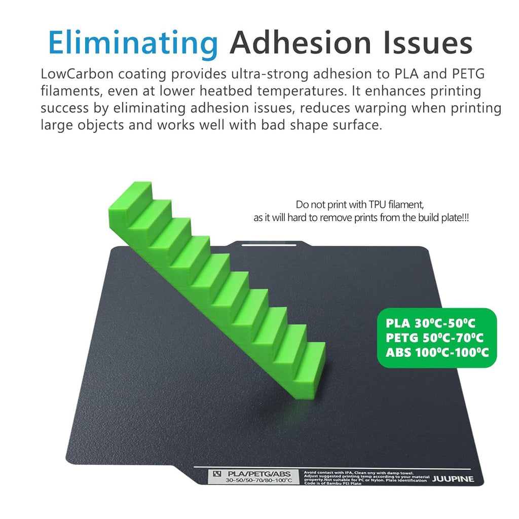 Sahvaim Upgraded for Bambu Lab 3D Printer PLU Build Plate for Bambu Lab X1 X1C X1E P1S P1P A1, Energy-Saving Low-Temperature Cold Printing, Farm's First Choice, Super Sticky no Edge Warping
