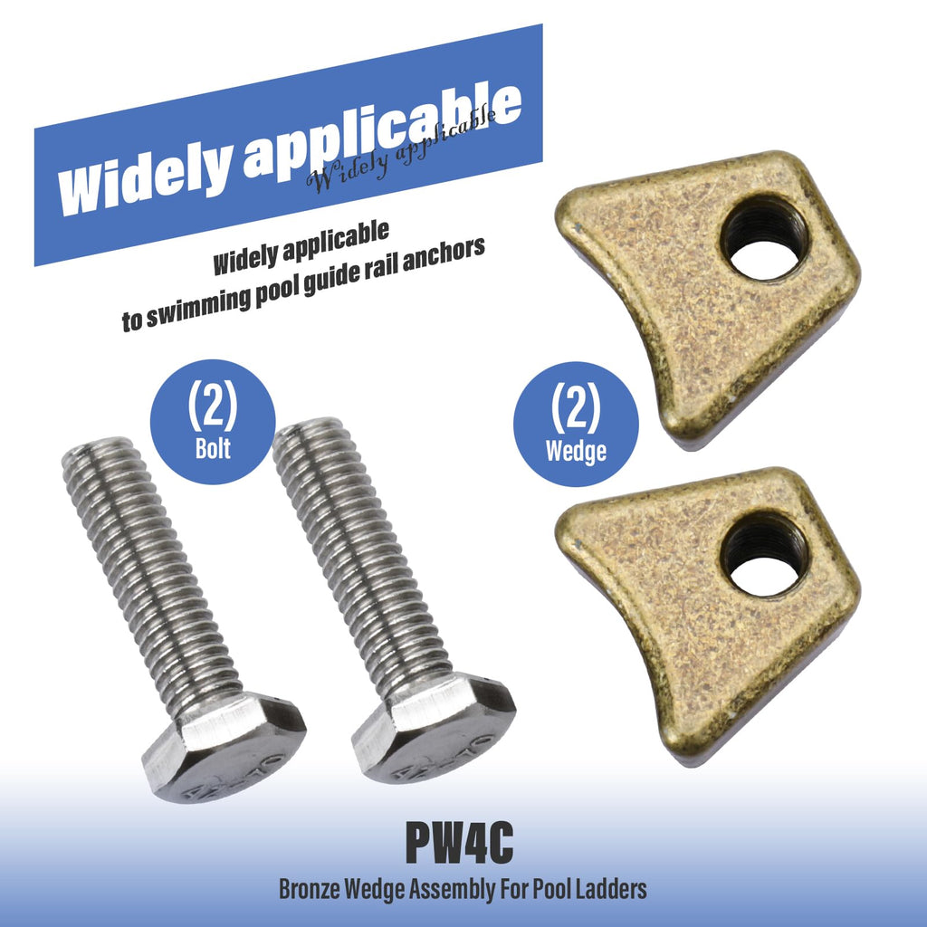 Pool Ladder Anchors Bronze Wedge Assembly, for PW-4C Perma 3", 4" Sockets, In-Ground Swimming Pool Ladder & Stair Rail Anchor Fixing Parts - 2 Pack
