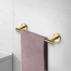 NearMoon Bath Towel Bar, Thicken Stainless Steel Shower Towel Rack Holder Wall Mounted for Bathroom, 9-lnch Overall Length-7-lnch Usable Hanging Space (1 Pack, Brushed Gold)