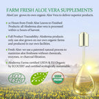 AloeCure USDA Organic Aloe Vera Juice Made Within 12 Hrs of Harvest - Pure Aloe Juice Natural Digestive Supplement to Support Digestion, Immune System and Balanced Stomach Acidity, 18 x 500ml Bottles