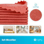 Orighty Cleaning Cloths Bulk, 150 Pack Shop Rags Reusable, Multi-Purpose Shop Towels for Cars, Microfiber Cleaning Rags for Automotive, Mechanic, Kitchen, Lint Free Towels 11.5’’ x 11.5’’, Red